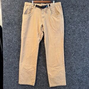 KAVU Outdoor Cargo Pants Khaki Cotton Belted Relaxed Fit Mens XL